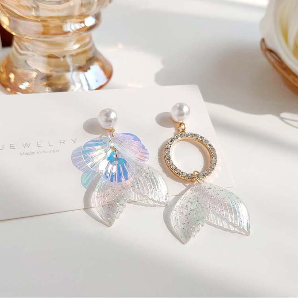 Bông Tai Hình Đuôi Cá Bằng Hợp Kim Acrylic Phong Cách Thời Trang Hàn Quốc