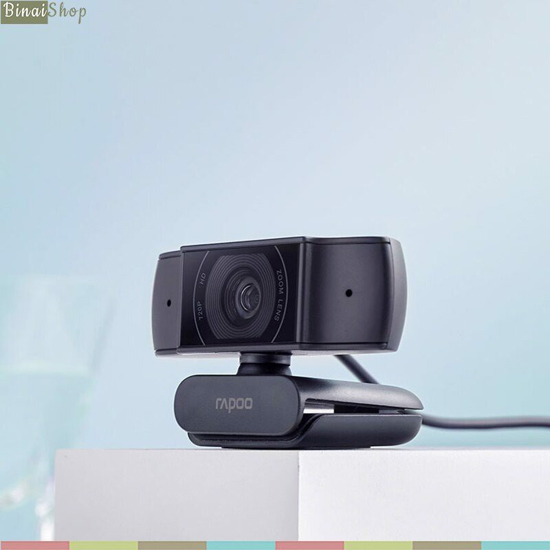 [BH 2 năm] Rapoo C200 - Webcam Họp Trực Tuyến Phân Giải HD 720p, Góc Siêu Rộng 100°, Tự Động Lấy Nét