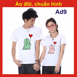 Áo đôi đẹp AD9, forever khủng long chipi