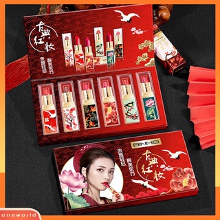 Set 6 son môi lâu trôi dưỡng ẩm thiết kế vỏ đẹp mắt theo phong cách Trung Hoa
