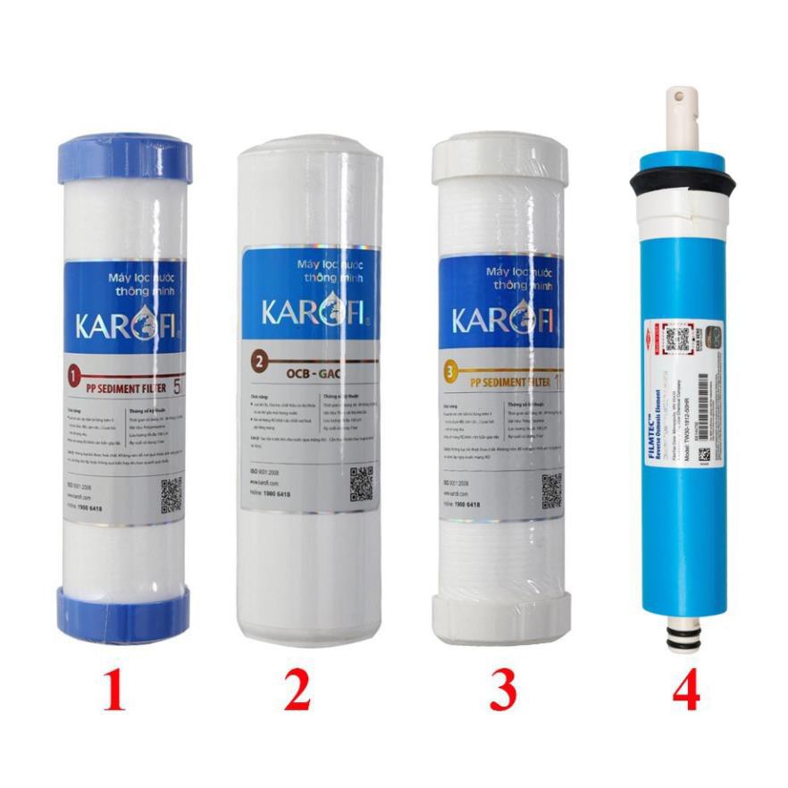 Combo 4 lõi lọc nước Kaorfi - 1, 2, 3, 4