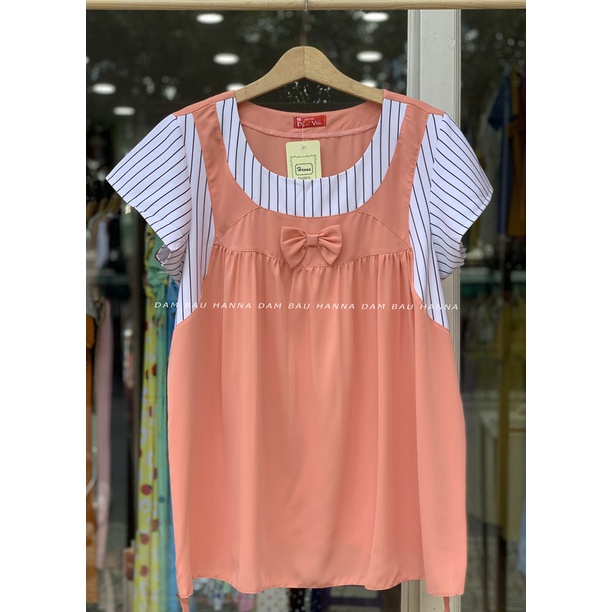 [SIZE 70-100KG] Áo bầu công sở big size cho bầu mập vải lụa cao cấp đũi co dãn thoáng mát đường may cẩn thận