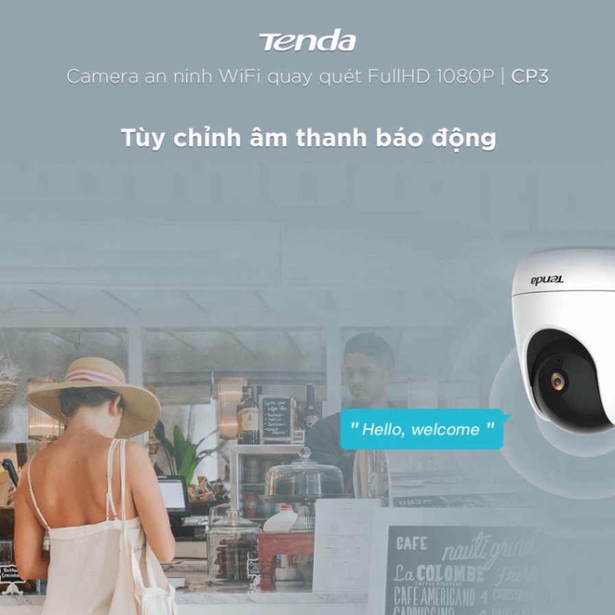 Camera IP Wifi Tenda CP3 Full HD 1080P 360° KÈM THẺ NHỚ