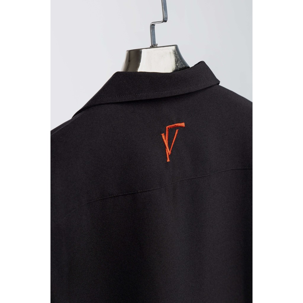 Áo Sơ Mi Ngắn Tay Nam Nữ Phom Rộng FVNXY Đen Trơn Thời Thượng | BigBuy360 - bigbuy360.vn