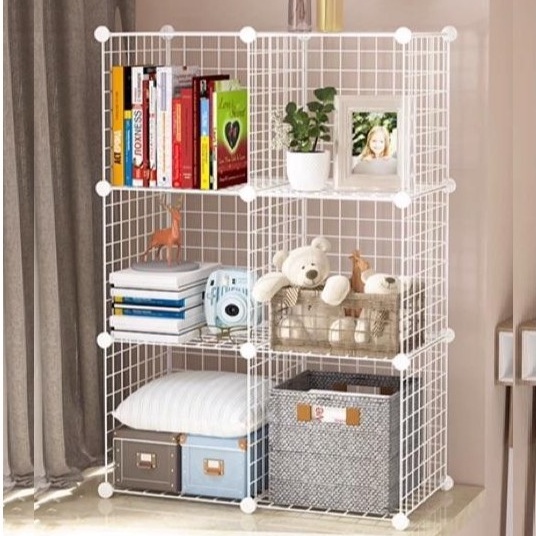 Tấm Lưới Sắt Ghép Tủ Quần Áo Kệ Sách Đa Năng- Tặng Chốt