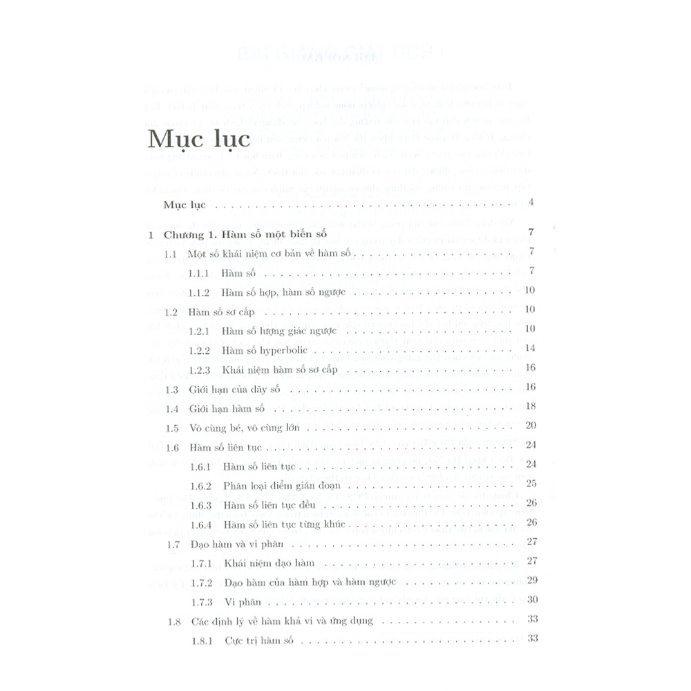 Sách - Bài Giảng Giải Tích I