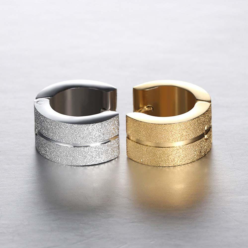 1 Đôi Bông Tai Tròn Phong Cách Punk MXMUSTY|Trang Sức Vòng Tròn Bằng Thép Không Gỉ Màu Sắc Dành Cho Nam Và Nữ