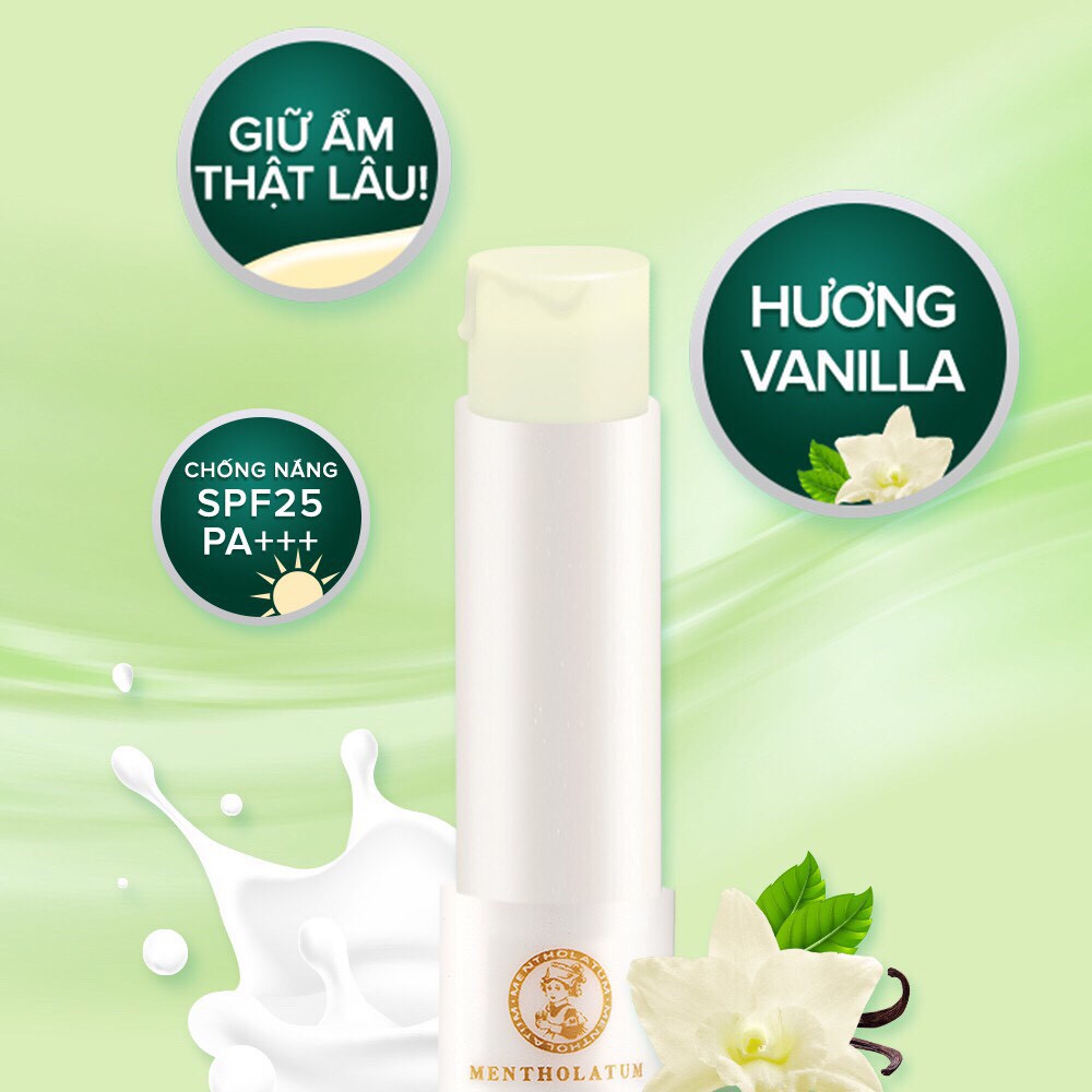 Son tan chảy dưỡng môi chống nắng Mentholatum Melty Cream Lip SPF25, PA+++ (2.4g)