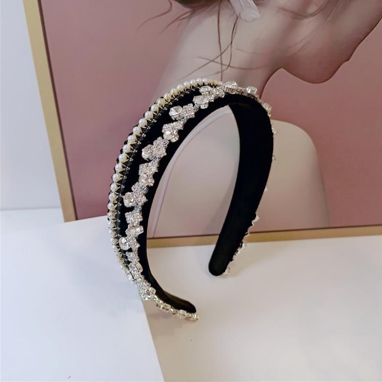 Bờm cài tóc đính đá mix hạt ngọc gia công tỉ mỉ, hàng đặt riêng, phân khúc cao cấp chỉ có tại June accessories