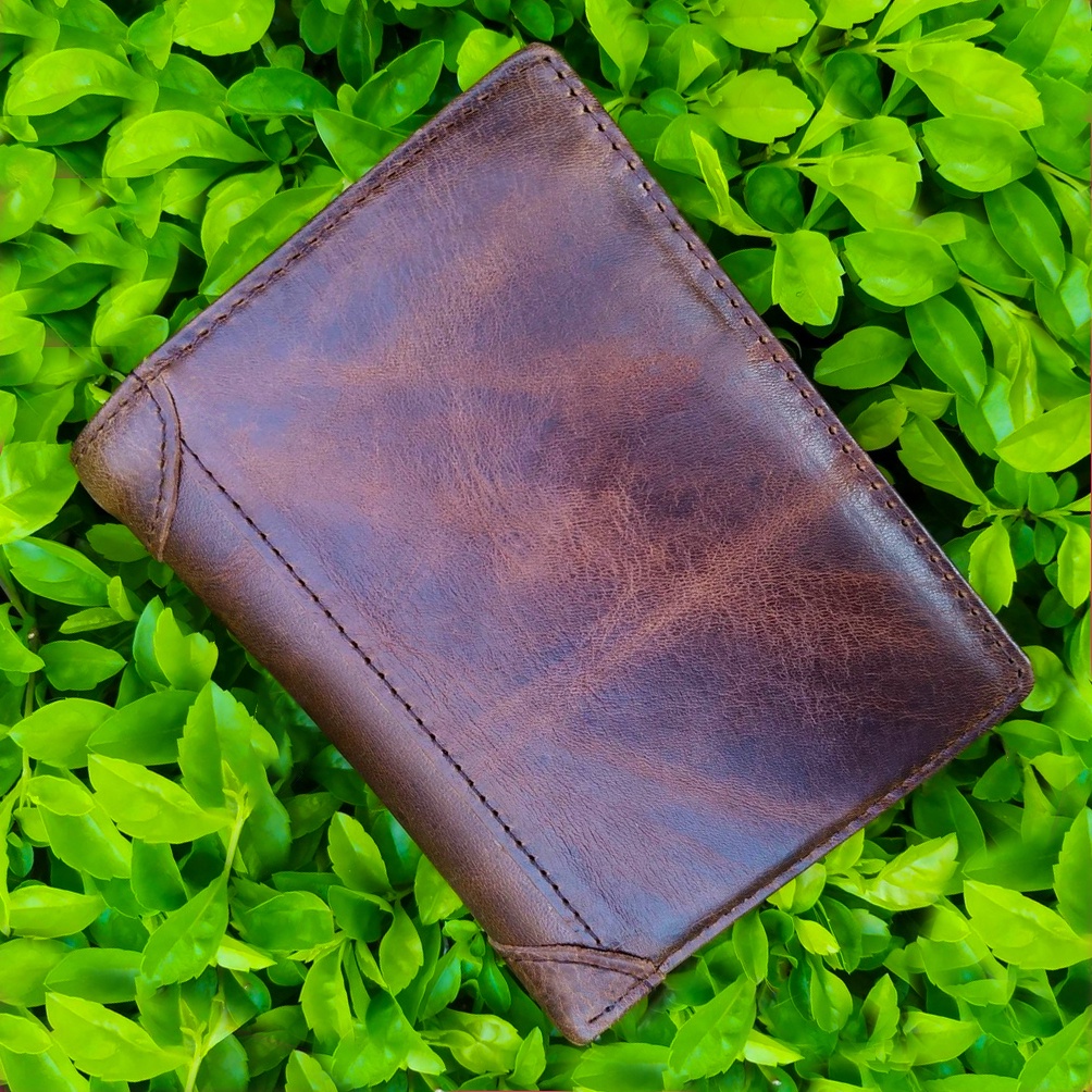 ví nam da bò sáp chất Men cá tính bền đẹp dáng đứng nhiều ngăn chứa Handmade tại Việt Nam