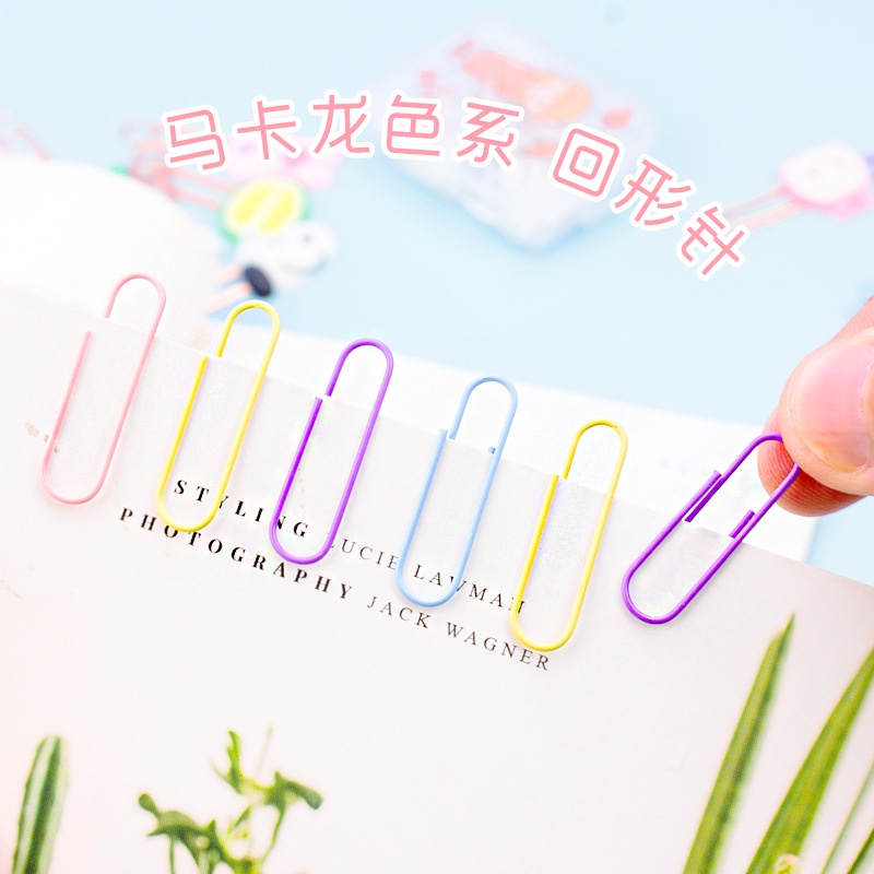 Set 50 kẹp giấy kẹp ghim đánh dấu sách bằng kim loại nhiều màu đơn giản dễ thương cho văn phòng CREAMY KG71