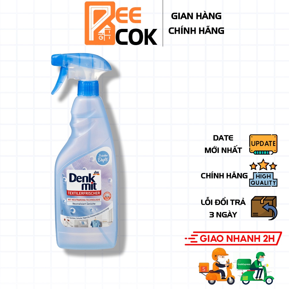 Chai xịt thơm khử khuẩn giày, quần áo, nệm, sofa Denkmit Textilerfrischer 750ml