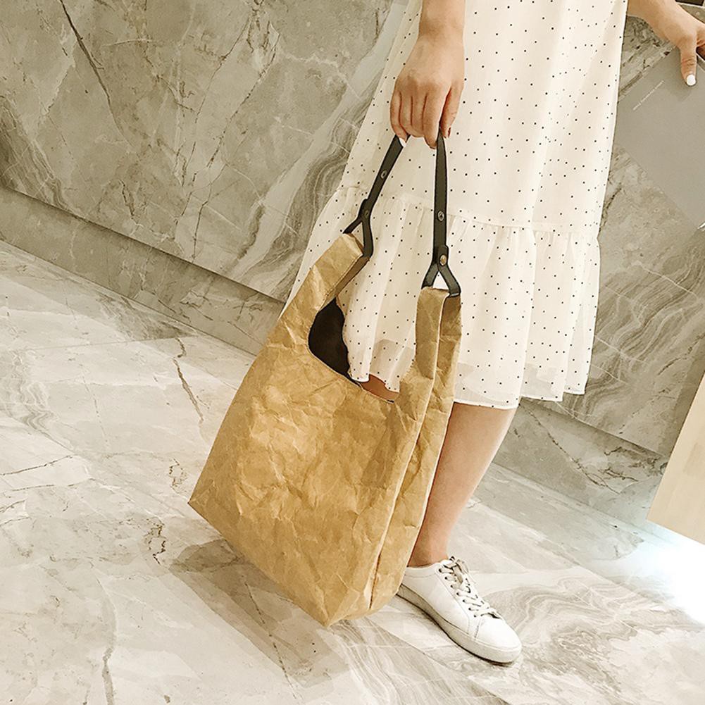 ☁Women Bags☁Waterproof Shoulder Handbags Women Shopping Totes Pure Color Top-handle Bag