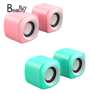 Loa máy tính có dây USB mini màu hồng cho laptop/điện thoại