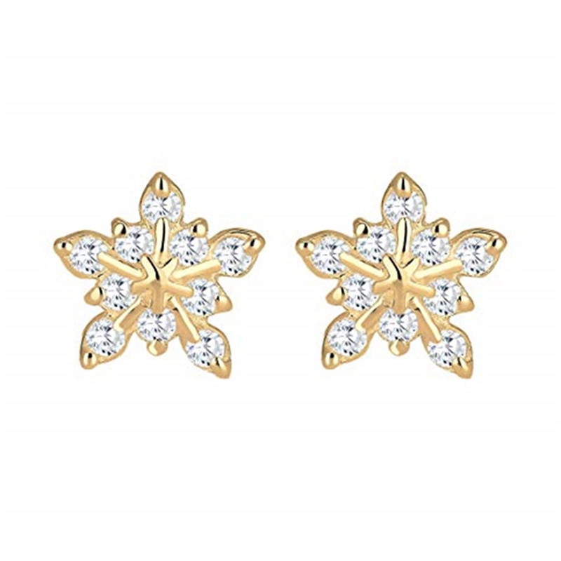 Bông tai mạ bạc đính đá zircon kiểu dáng dễ thương