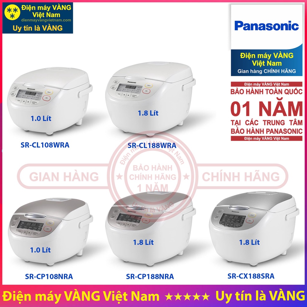 Nồi cơm điện tử Panasonic SR-CL108WRA SR-CL188WRA SR-CP108NRA SR-CP188NRA SR-CX188SRA - Hàng chính hãng