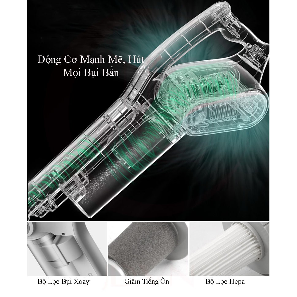 Máy Bụi Gia Đình Cầm Tay 2 Trong 1 Deerma DX700 Công Suất Lớn 600W