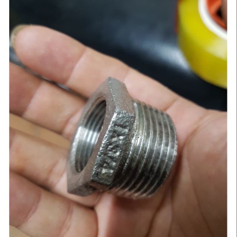 Nối thẳng ren ngoài 27 ren trong 21 inox