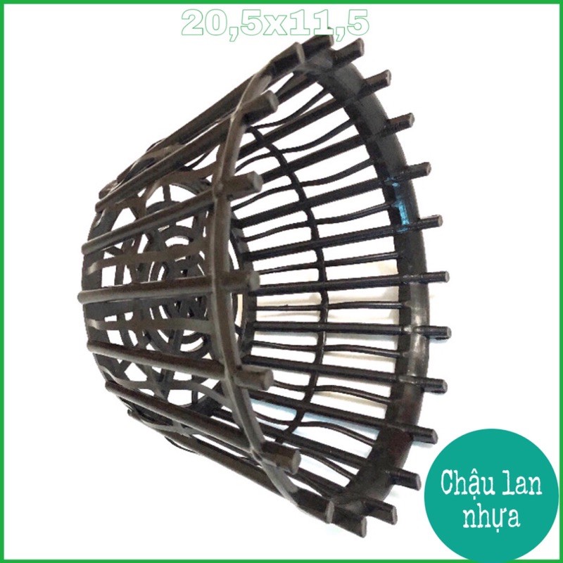 Chậu nhựa trồng lan có nan phụ 20,5x11,5cm