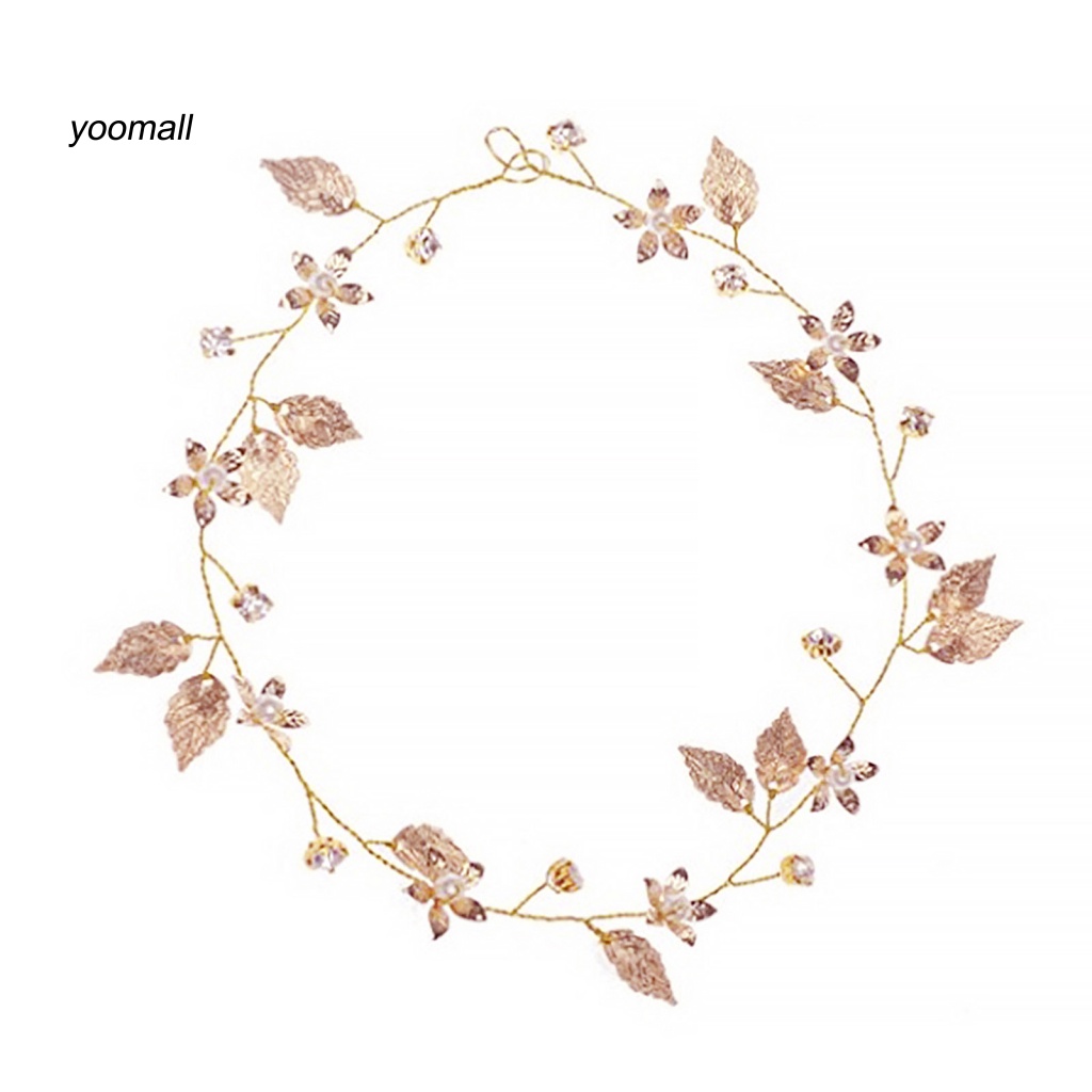 / Yo / Vòng Hoa Lá Baroque Có Độ Bóng Cao Cho Cô Dâu Trong Tiệc Cưới