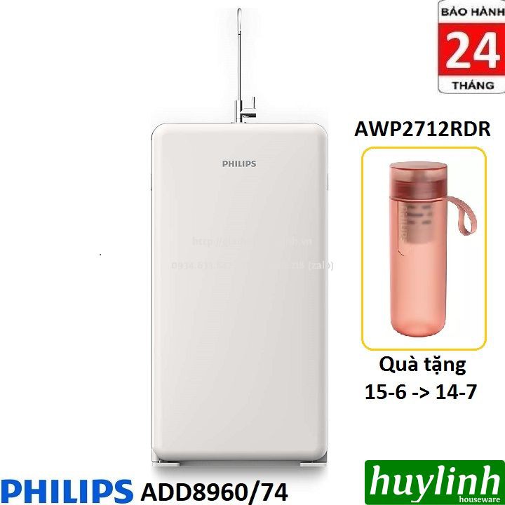 [Mã ELHAMS5 giảm 6% đơn 300K] Máy lọc nước RO Philips ADD8960 - Tặng Philips AWP2712RDR - Chính hãng - BH 2 năm