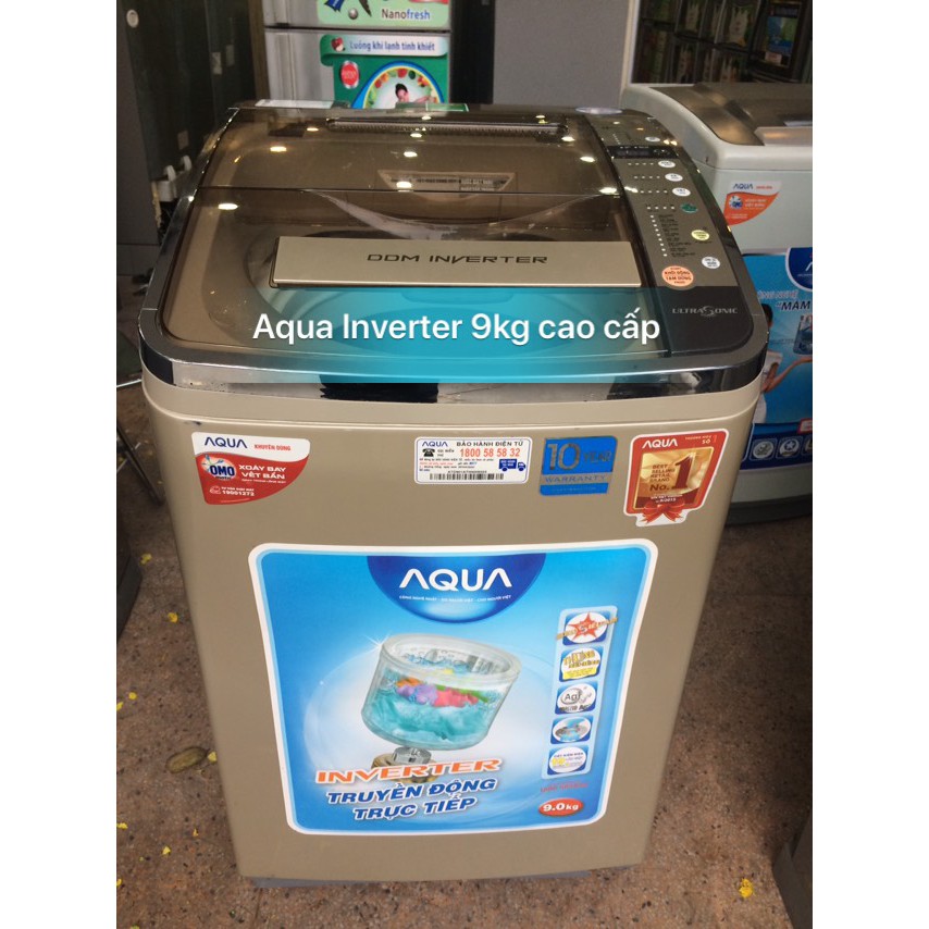 MÁY GIẶT AQUA CAO CẤP INVERTER 9KG LỒNG NGHIÊNG SÓNG SIÊU ÂM CAO CẤP BẢO HÀNH 1 NĂM TẠI TP HCM KO SHIP TỈNH