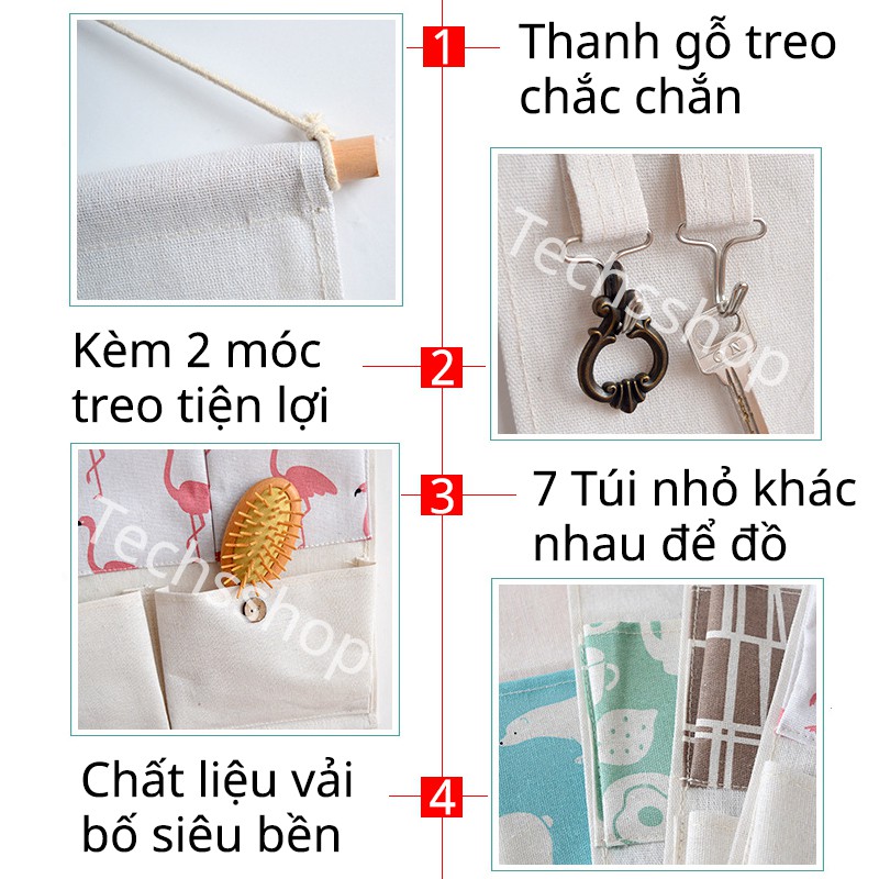 Túi Vải Bố Treo Để Đồ 7 Ngăn Gấp Xếp Gọn Nhiều Mẫu Đa Dạng