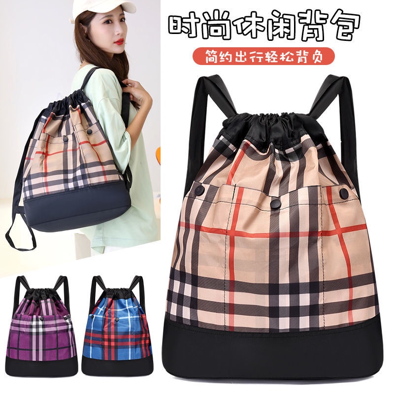 Ba Lô Dây Rút Vải Hoa Chống Thấm Nước Sức Chứa Lớn Cho Phụ Nữ Trung Niên Mua Sắm Đồ Mua Sắm C
