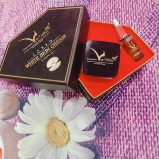 Bộ Kem Face White skin cream kèm serum dưỡng trắng da mặt Vip White