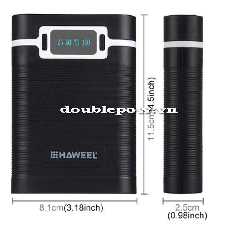 Box vỏ sạc dự phòng 4 pin 18650 Haweel HWL9500