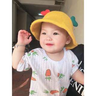 Mũ len hình trái tim cho bé phong cách hàn
