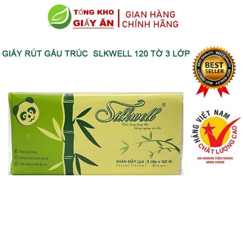 Giấy rút gấu trúc Silkwell 120 tờ *3 lớp