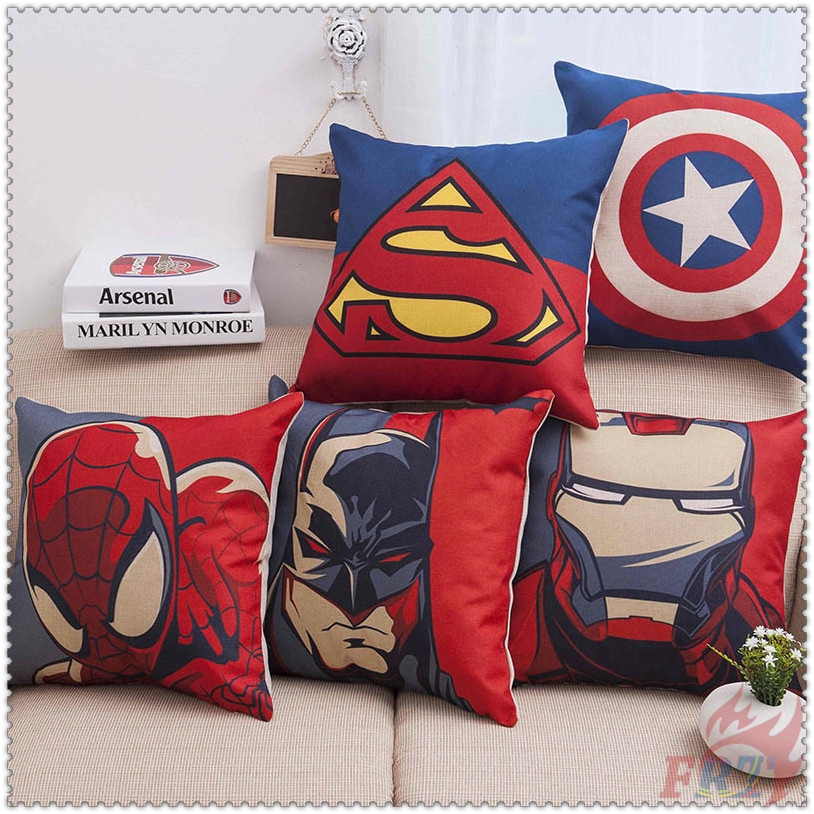 ▶ Marvel &amp; DC - Super Heroes Cushion Cover ◀ 1Pc Superhero Pillow Cover Cushion Case Pillow Case