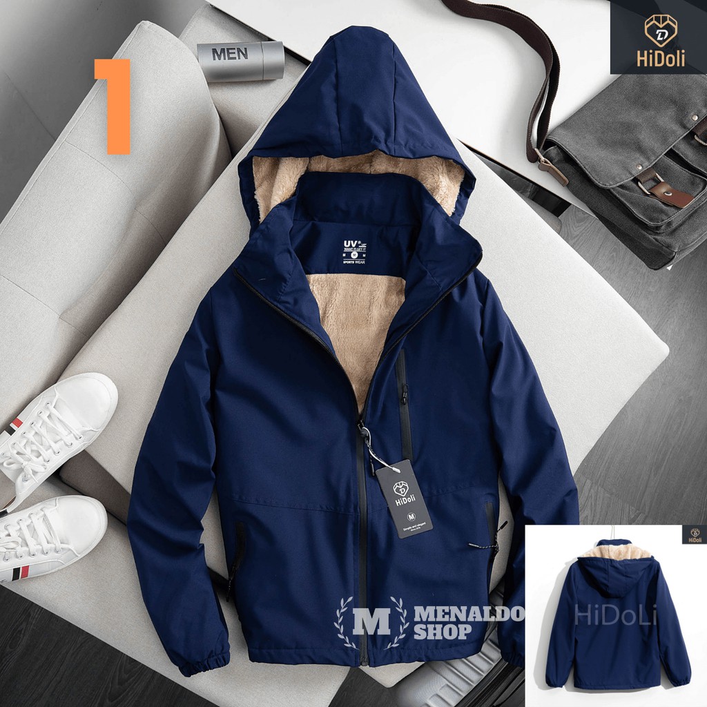Áo Gió Tráng Bạc Lót Lông Nhung Chống Nước Hidoli - Hàng Chính Hãng Menaldo