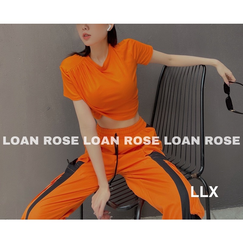 Set áo phông rúm vai + quần thể thao túi hộp