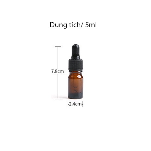 Chai chiết serum nắp bóp màu Nâu chuyên chiết mỹ phẩm 5ml