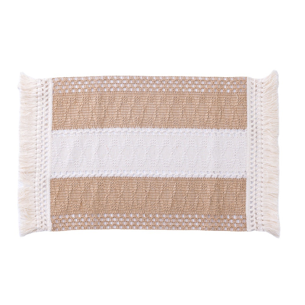 Tấm lót bàn ăn cách nhiệt bằng cotton và sợi gai dầu phong cách châu Âu