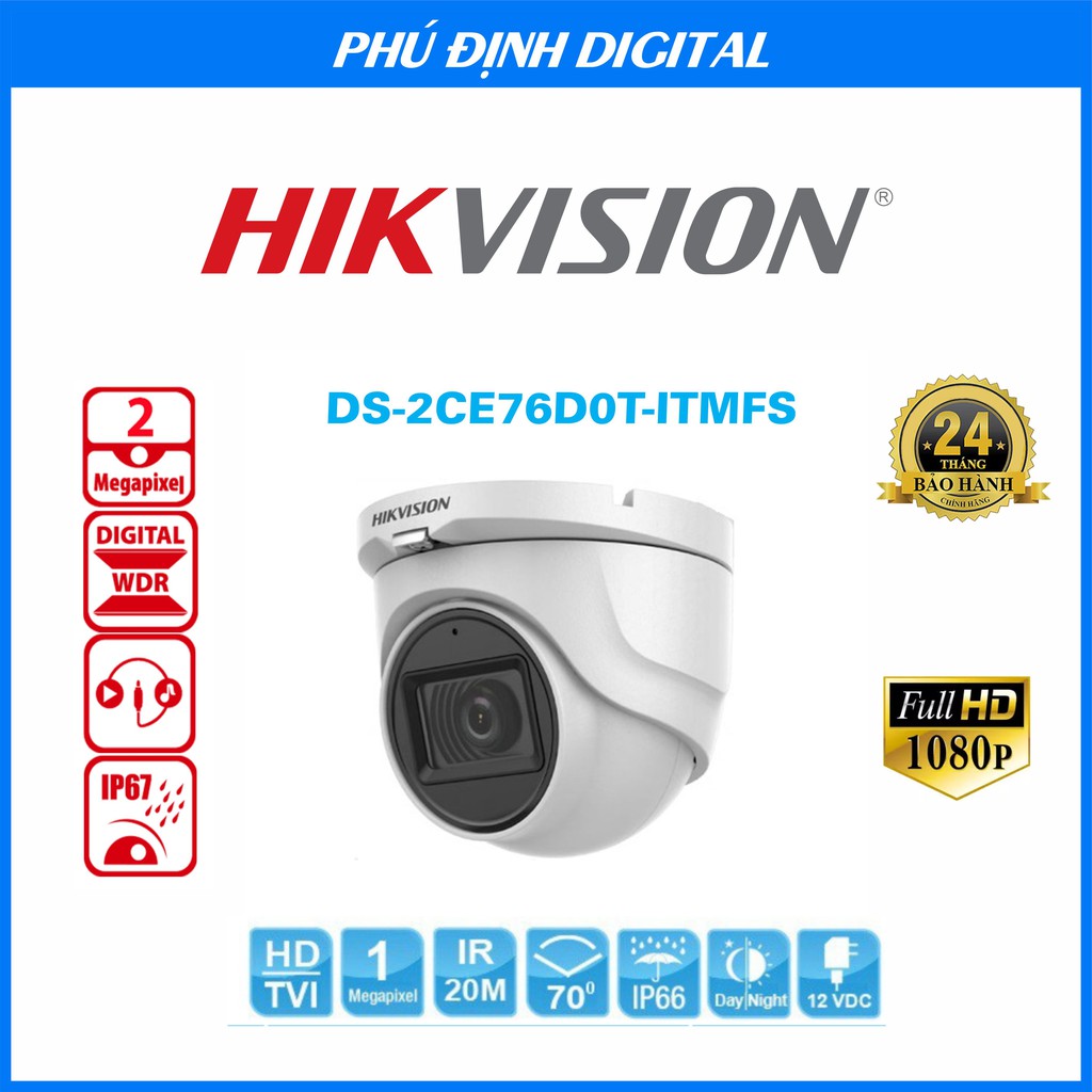 Camera Hikvision quan sát ngoài trời chống trộm Tích hợp micro bảo hành 24 tháng hàng chính hãng | BigBuy360 - bigbuy360.vn