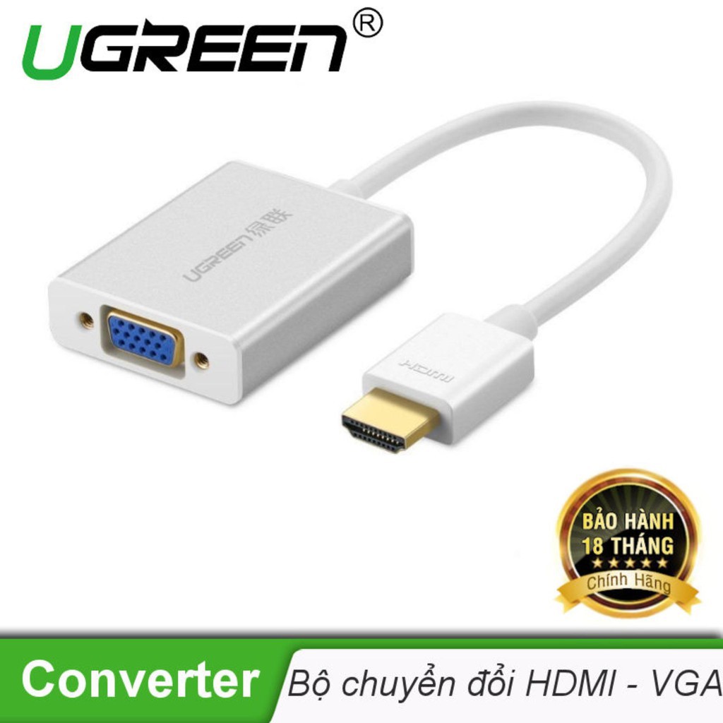 Bộ chuyển tín hiệu HDMI sang VGA kèm theo âm thanh dài 15CM UGREEN MM102 - Hãng phân phối chính thức - Hàng Chính Hãng