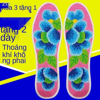 NCross stitch lót riêng thêu tay bông mới nam giới và phụ nữ làm dày đế bán thành phẩm khử mùi thoáng khí