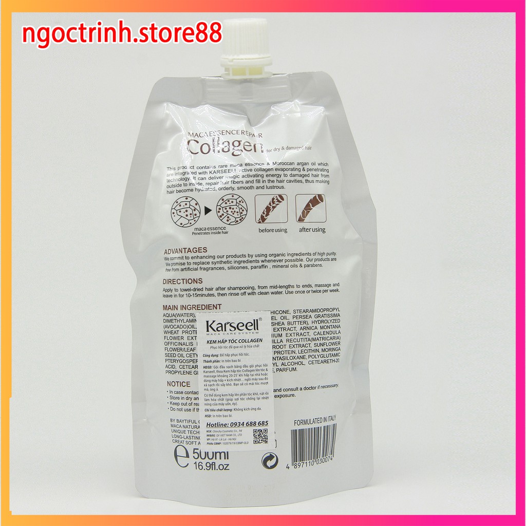[ủ tóc ]kem ủ tóc, kem xả tóc  colagen karseell hàng công ty chính hãng  túi 500ml | BigBuy360 - bigbuy360.vn