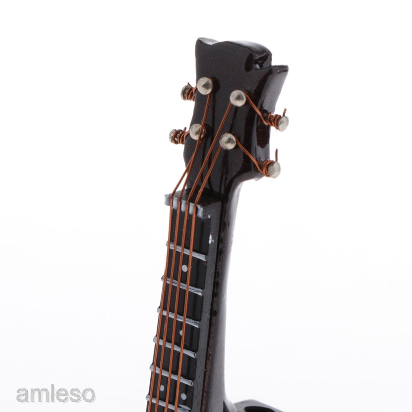 [AMLESO] 1:12 Scale Electric Guitar Model Toy Musical Instrument Music Room Ornaments