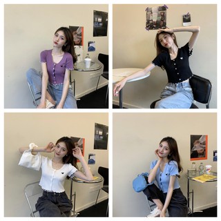 ÁO THUN LEN NỮ TAY NGẮN HỌA TIẾT THÊU XINH XẮN - SWEET HEART