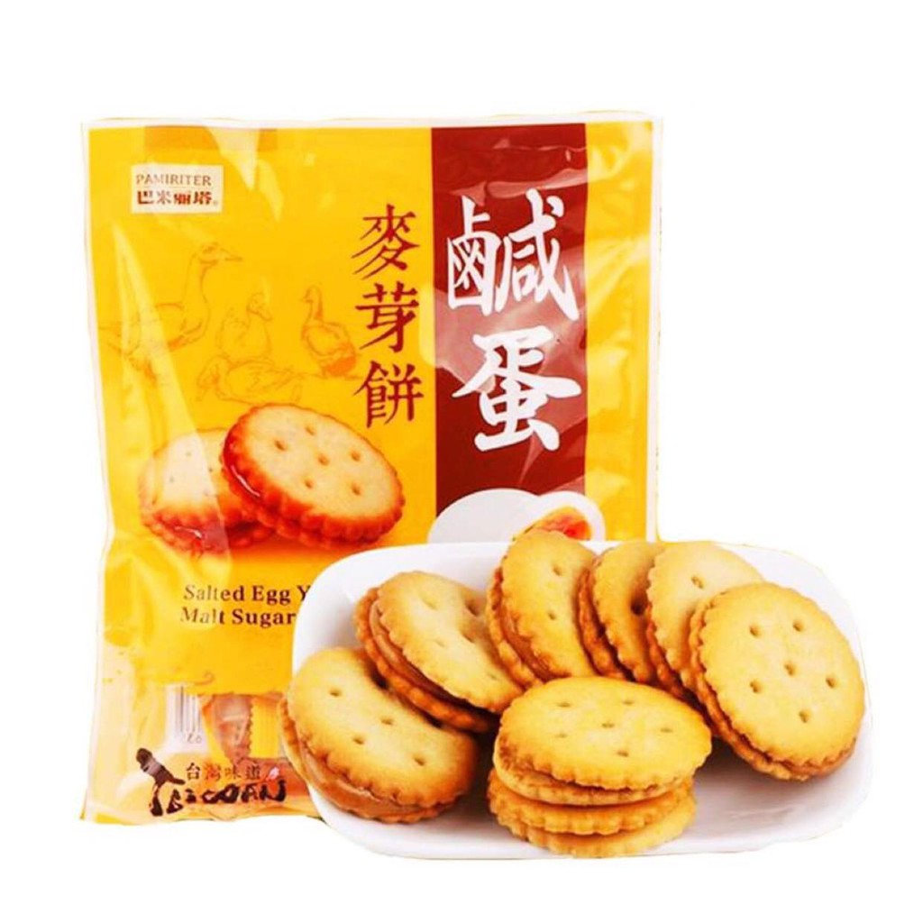 [Sẵn Q10] 2 Gói Bánh Quy Trứng Muối Đài Loan Pamiriter 500g Date T08/22