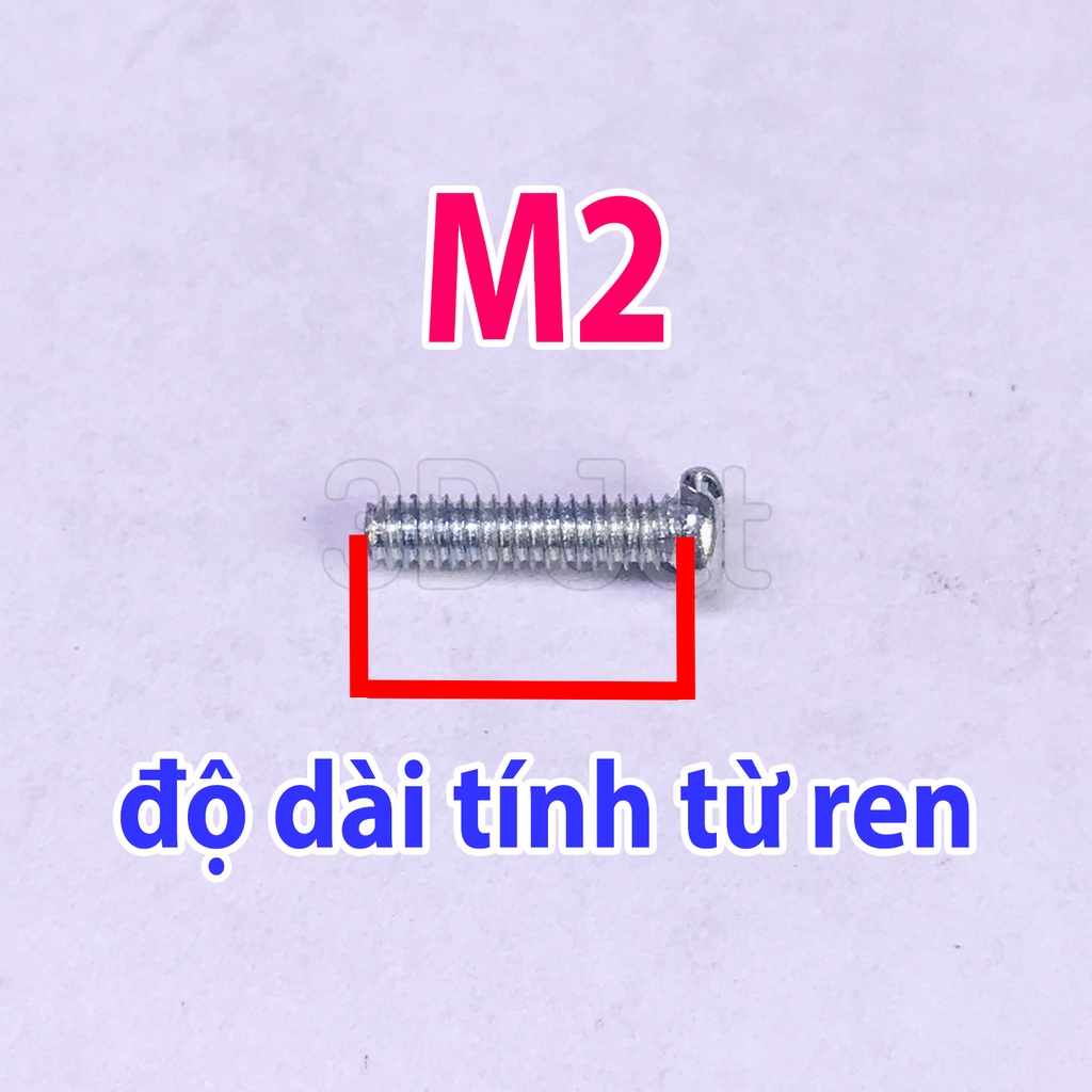 20 Ốc M2 đầu 4 cạnh, ốc ren , ốc mini, ốc bake