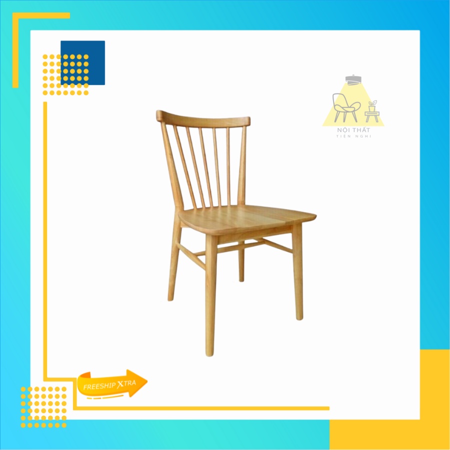 Ghế gỗ tựa lưng cao su tự nhiên đa năng - ghế bàn ăn/ bàn học/ cabin/ decor/ cafe - GGCB