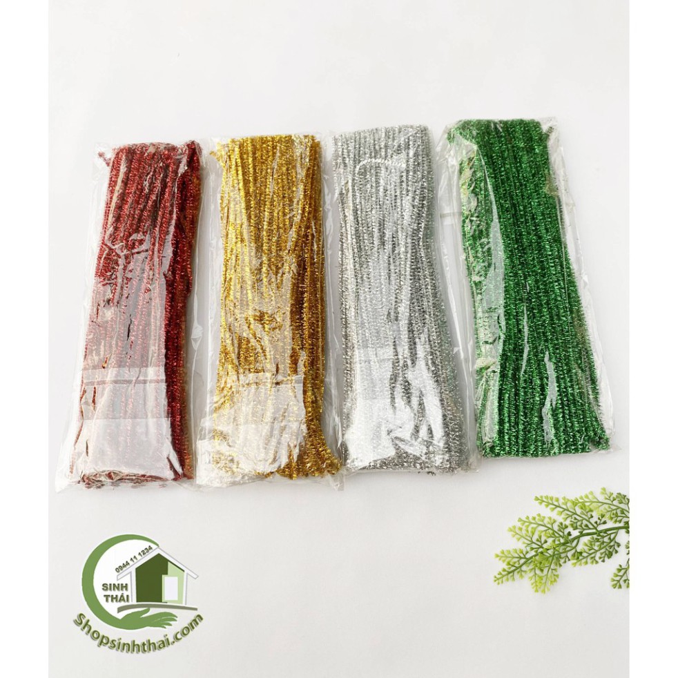 Cây kẽm xù kim tuyến, kẽm làm đồ chơi, mô hình  - màu đỏ