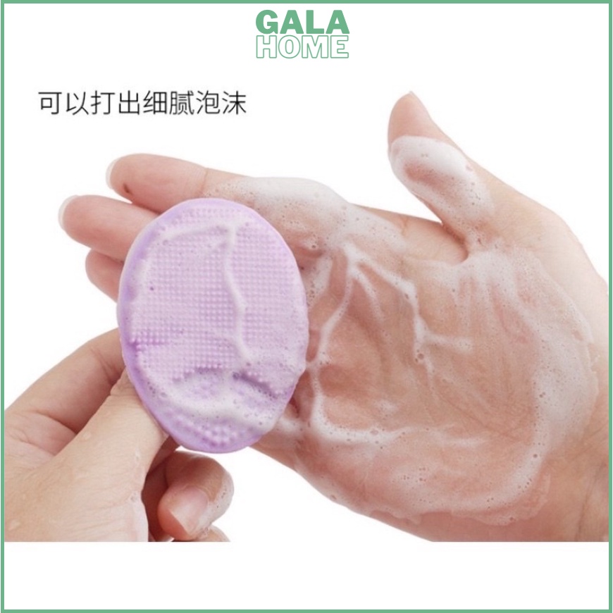 Miếng rửa mặt silicon gai mềm Miếng tạo bọt mềm mại hình oval GALA HOME