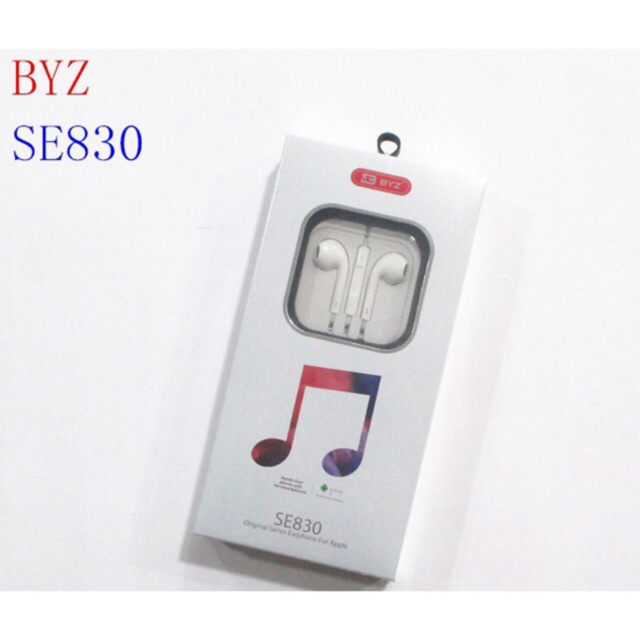 Tai nghe nhét tai BYZ SE830 cổng 3.5mm cho Apple iPhone, iPad - Hàng chính hãng