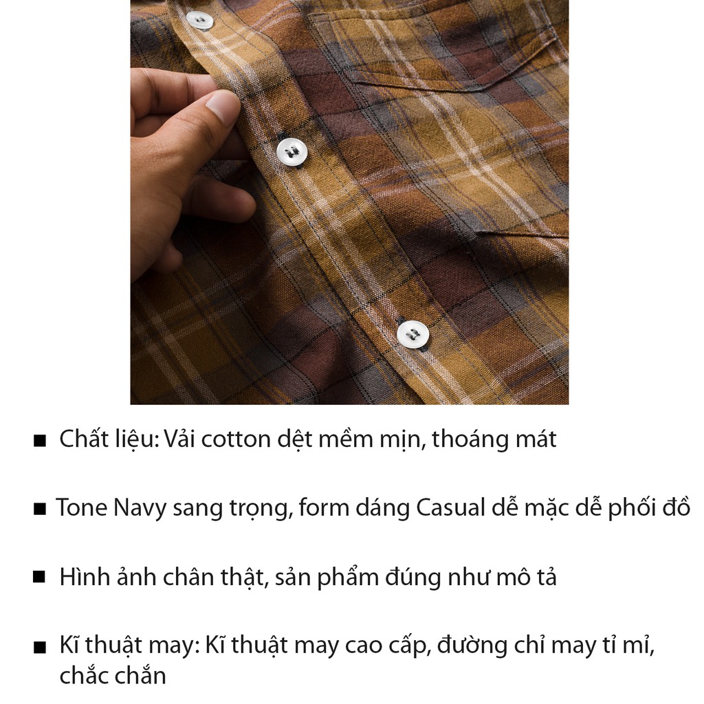 Áo sơ mi nam Double'D form Slim fit họa tiết kẻ caro SC2YELLOW | BigBuy360 - bigbuy360.vn